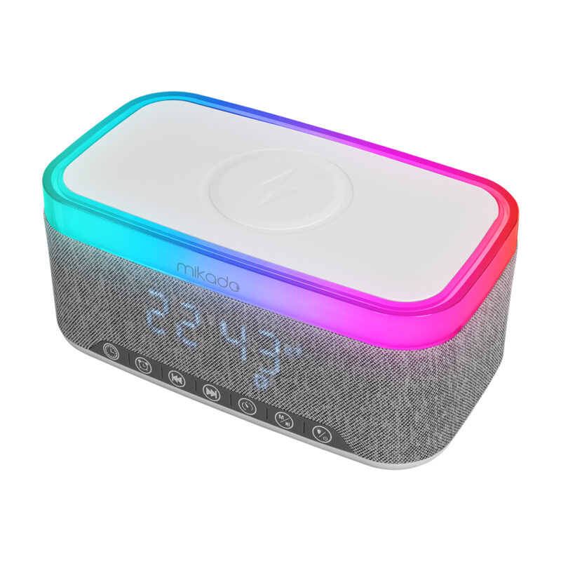 8023 - Gece Lambası Özellikli Alarmlı Saat Speaker - Görsel 8