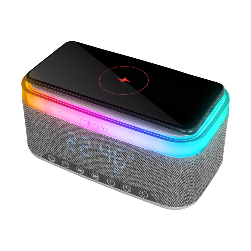 8023 - Gece Lambası Özellikli Alarmlı Saat Speaker - Görsel 4