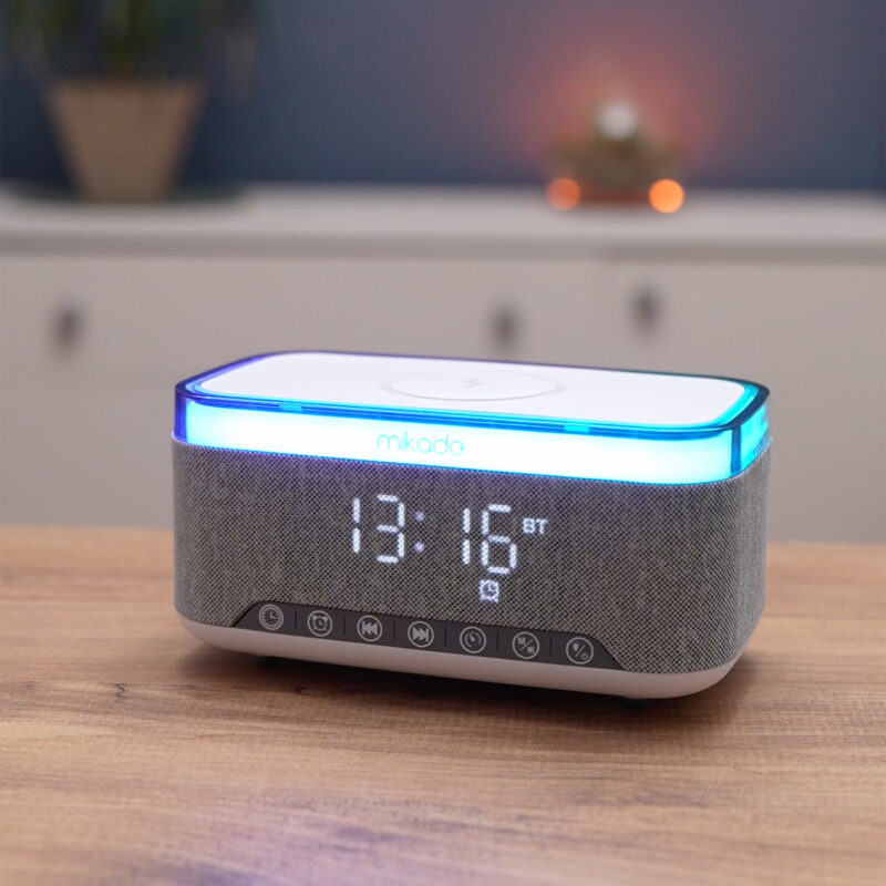 8023 - Gece Lambası Özellikli Alarmlı Saat Speaker - Görsel 2