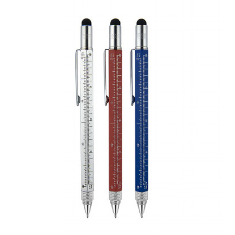 1016 - Metal Su Terazili Tornavidalı Touchpen Kalem