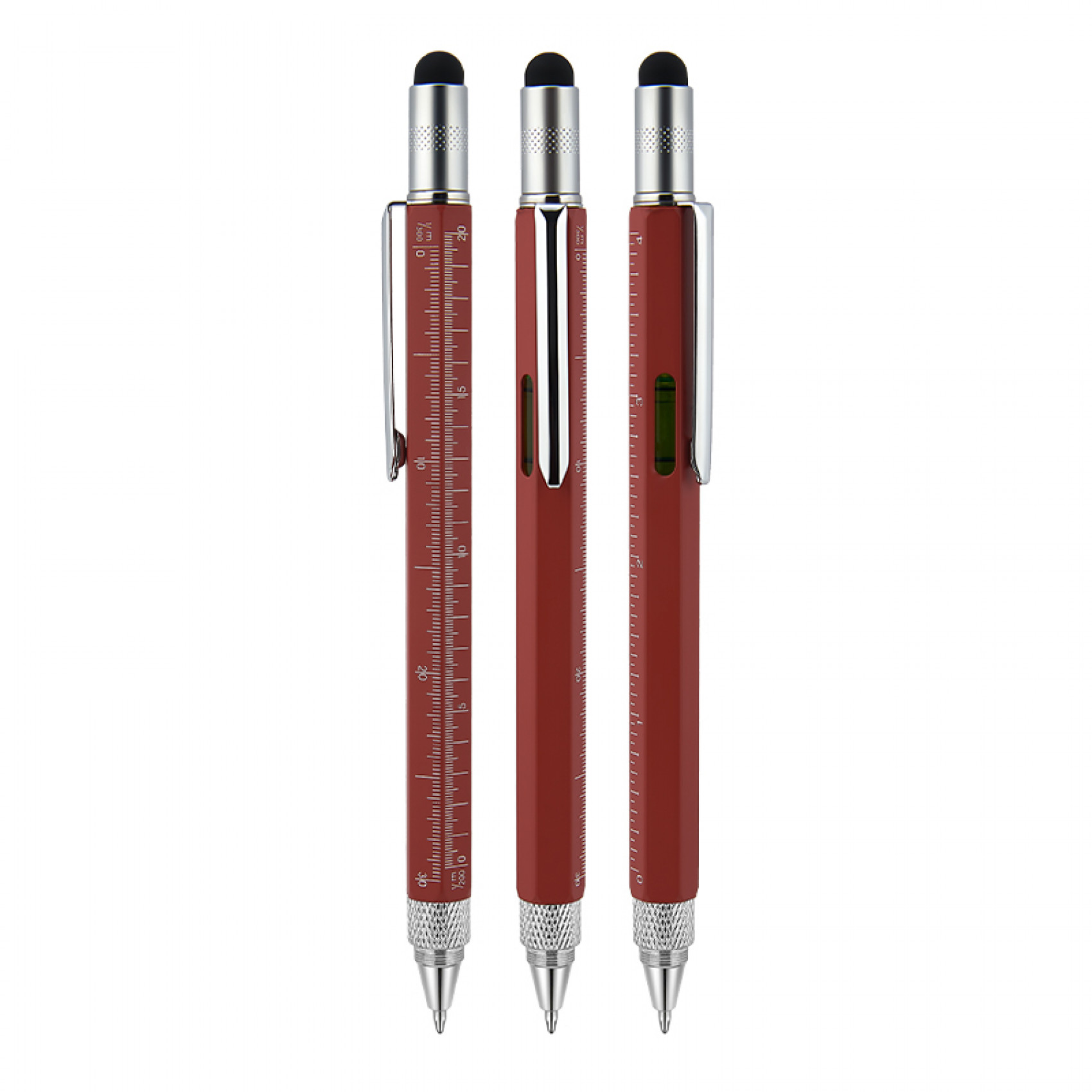 1016 - Metal Su Terazili Tornavidalı Touchpen Kalem - Görsel 3